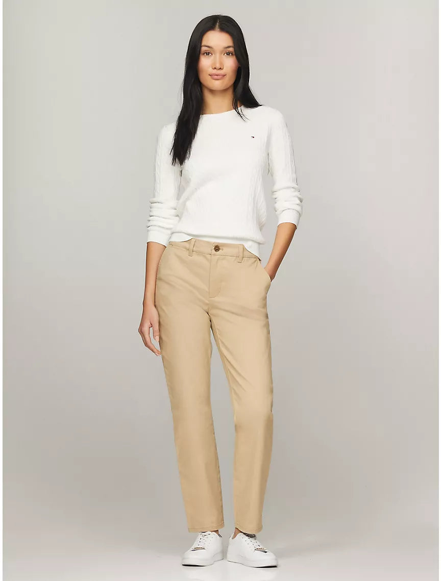 Tommy Hilfiger Solid Slim Fit Chino - Travertine