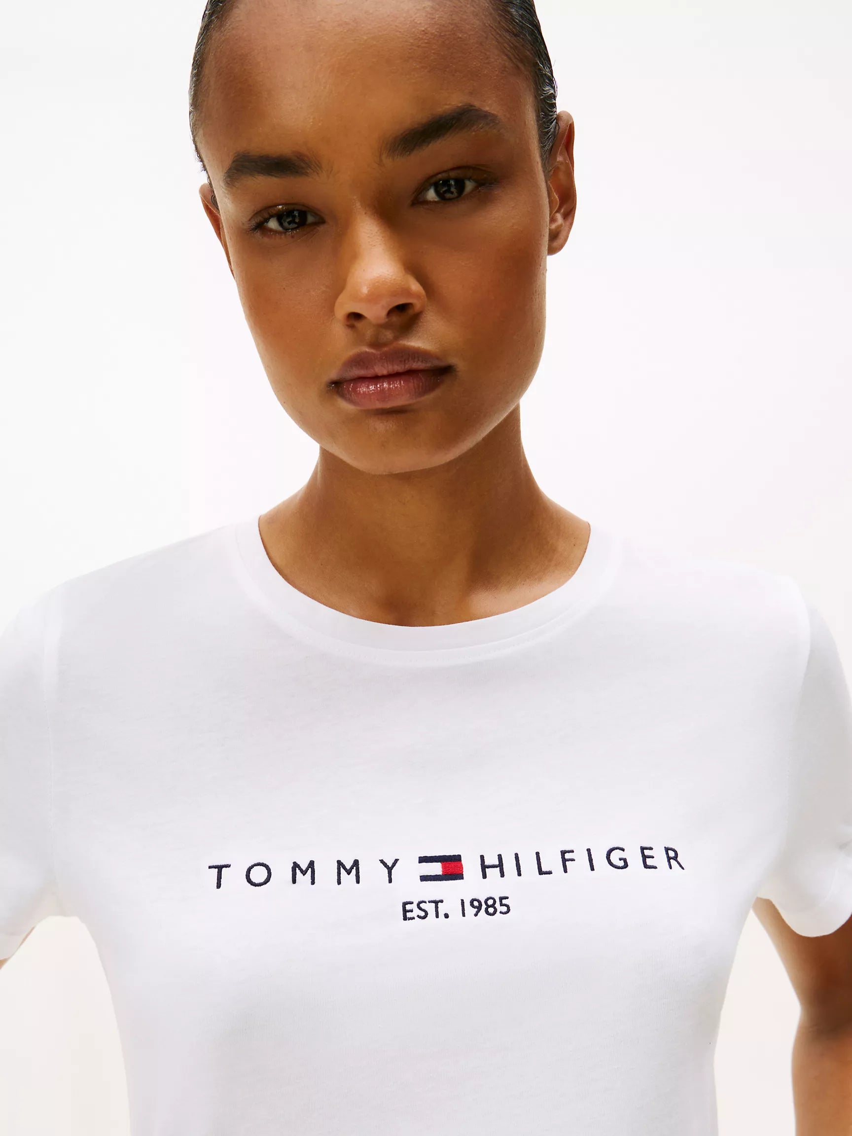 Womens' Tommy Embroidered Tommy Logo T-Shirt/Fresh White