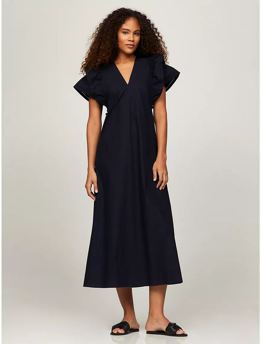 Tommy Hilfiger Ruffle-Sleeve Maxi Dress