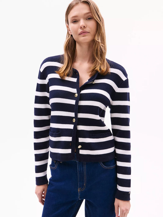 Womens' Tommy Hilfiger Stripe Button-Up Cardigan