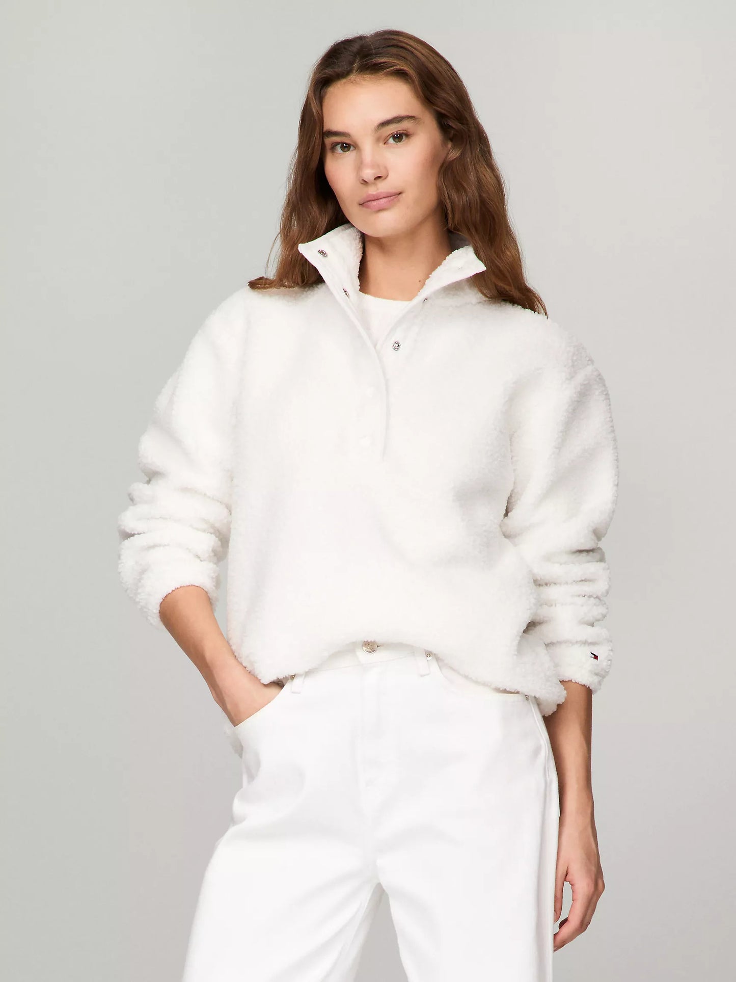 Womens' Tommy Hilfiger Sherpa Snap-Collar Sweatshirt