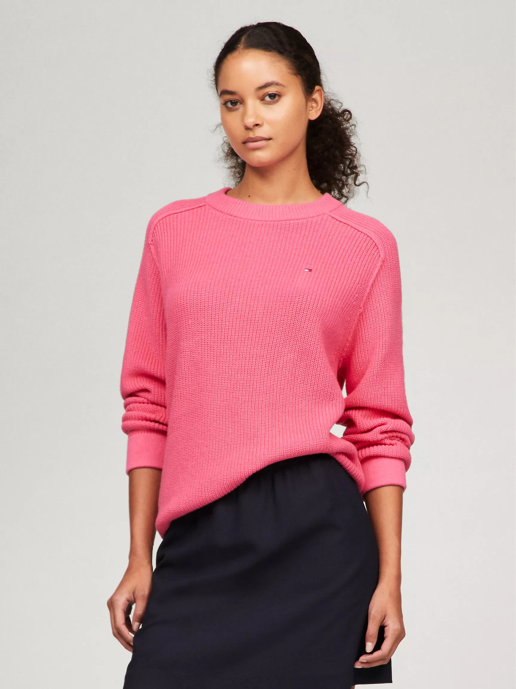 Women Tommy Solid Crewneck Sweater