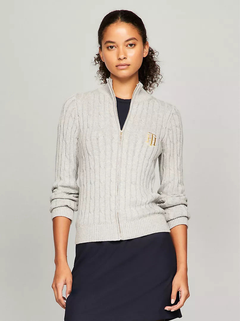 Women' TOMMY Mockneck Zip Cardigan