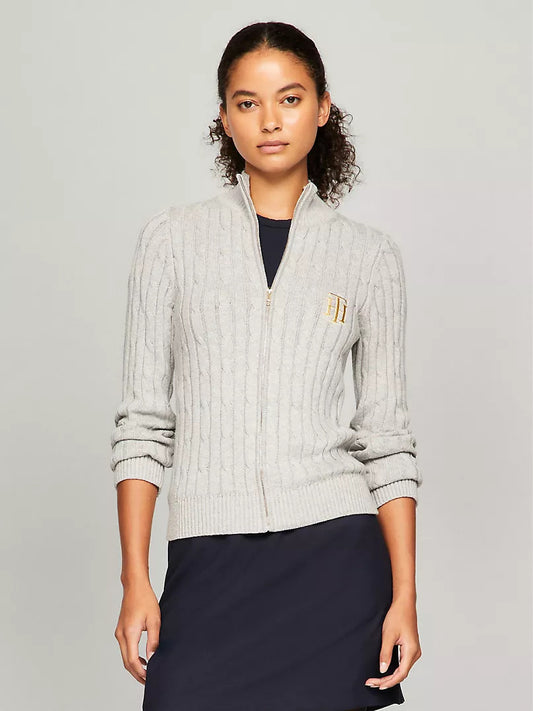 Women' TOMMY Mockneck Zip Cardigan