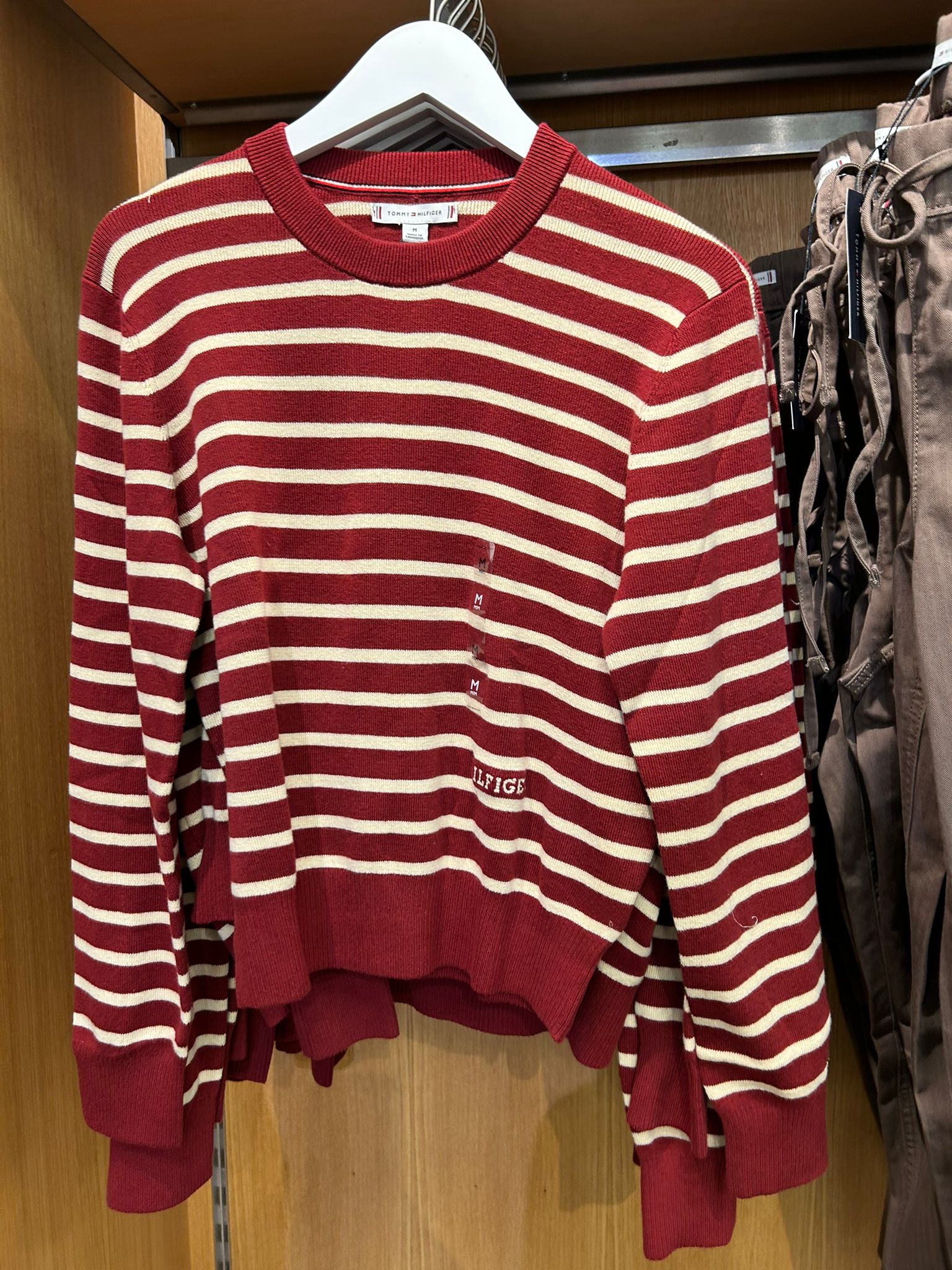 Womens' Tommy Mini-Stripe Crewneck Sweater