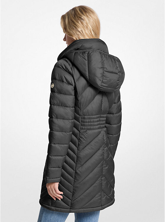 Michael Kors WOMENS' Packable Quilted Nylon Puffer Coat BLACK
