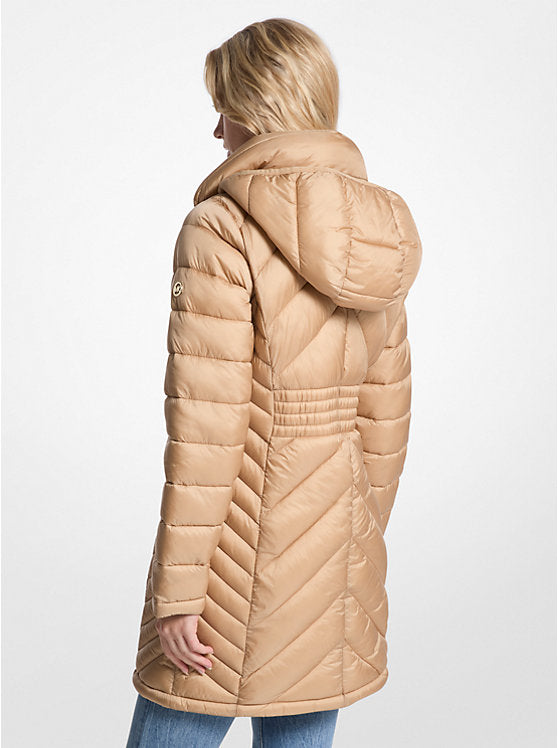 Michael Kors WOMENS' Packable Quilted Nylon Puffer Coat KHAKI