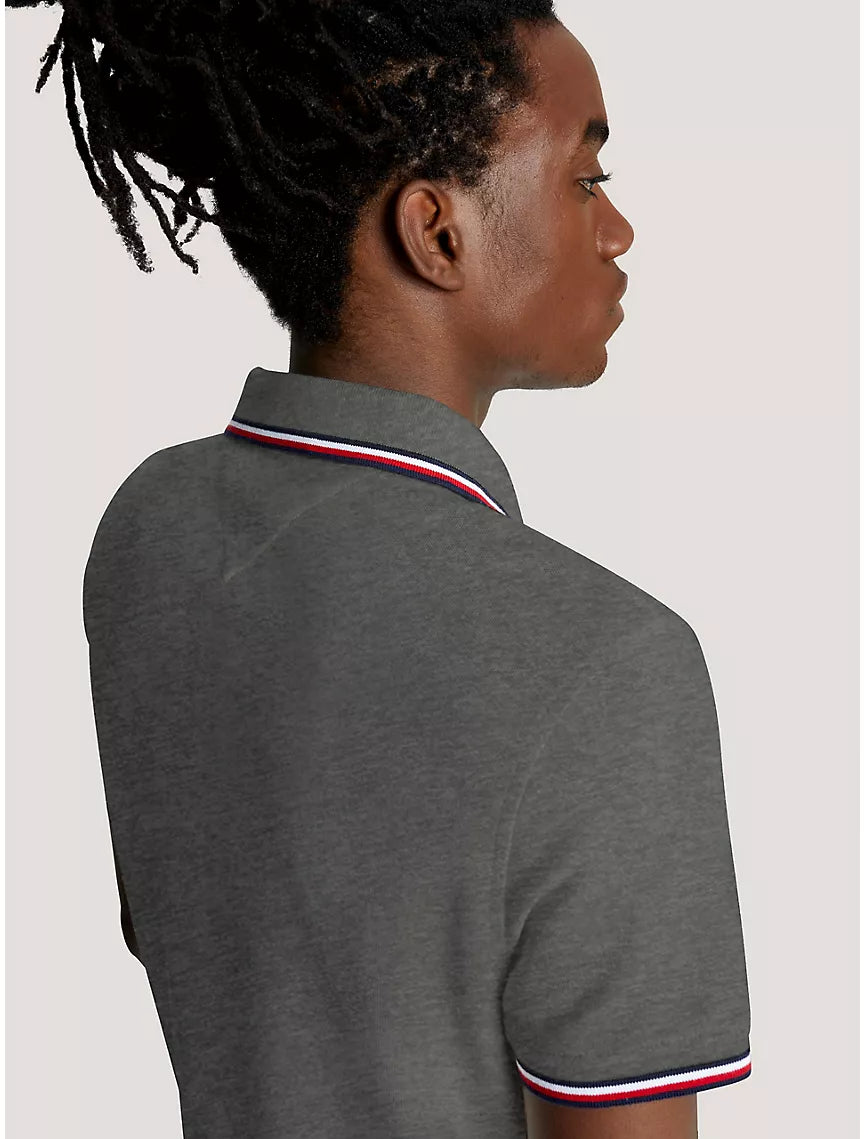 Tommy Hilfiger Regular Fit Tommy Wicking Polo - Charcoal Grey Heather