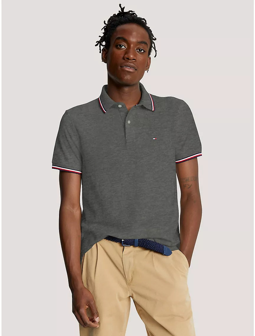 Tommy Hilfiger Regular Fit Tommy Wicking Polo - Charcoal Grey Heather