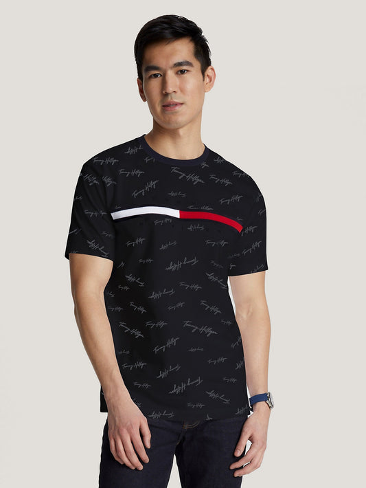 TOMMY HILFIGER SIGNATURE FLAG STRIPE LOGO MEN T-SHIRT