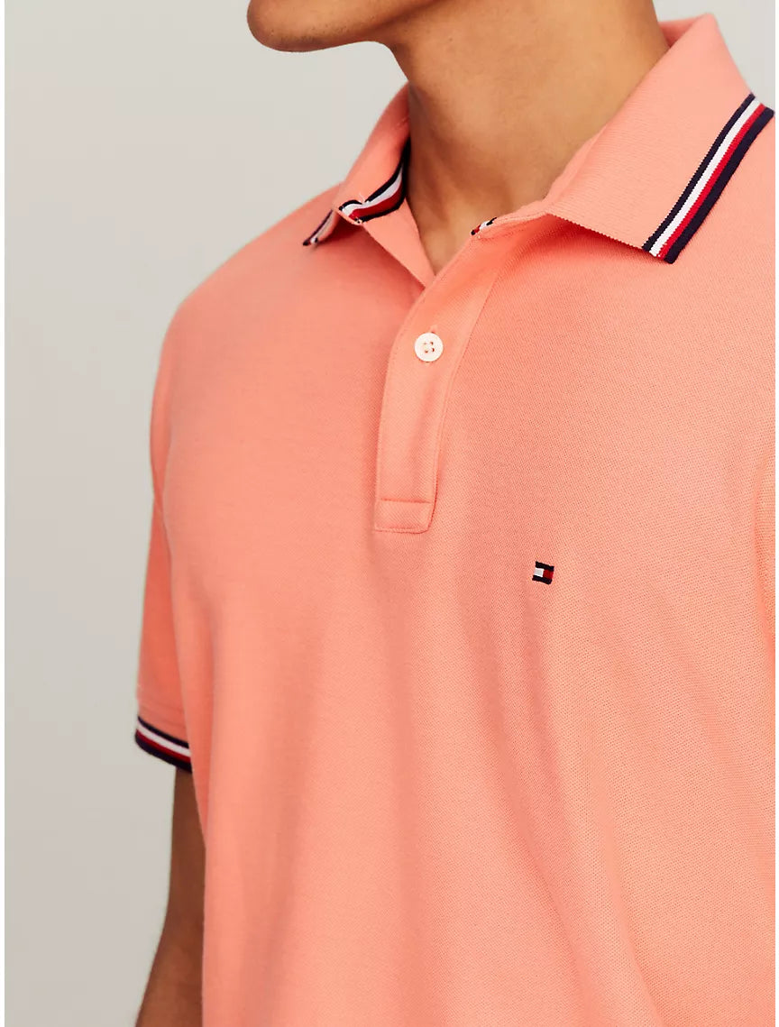 Tommy Hilfiger Regular Fit Tommy Wicking Polo - Peach Dusk