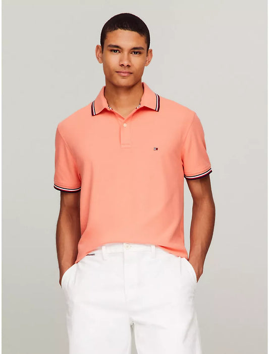 Tommy Hilfiger Regular Fit Tommy Wicking Polo - Peach Dusk