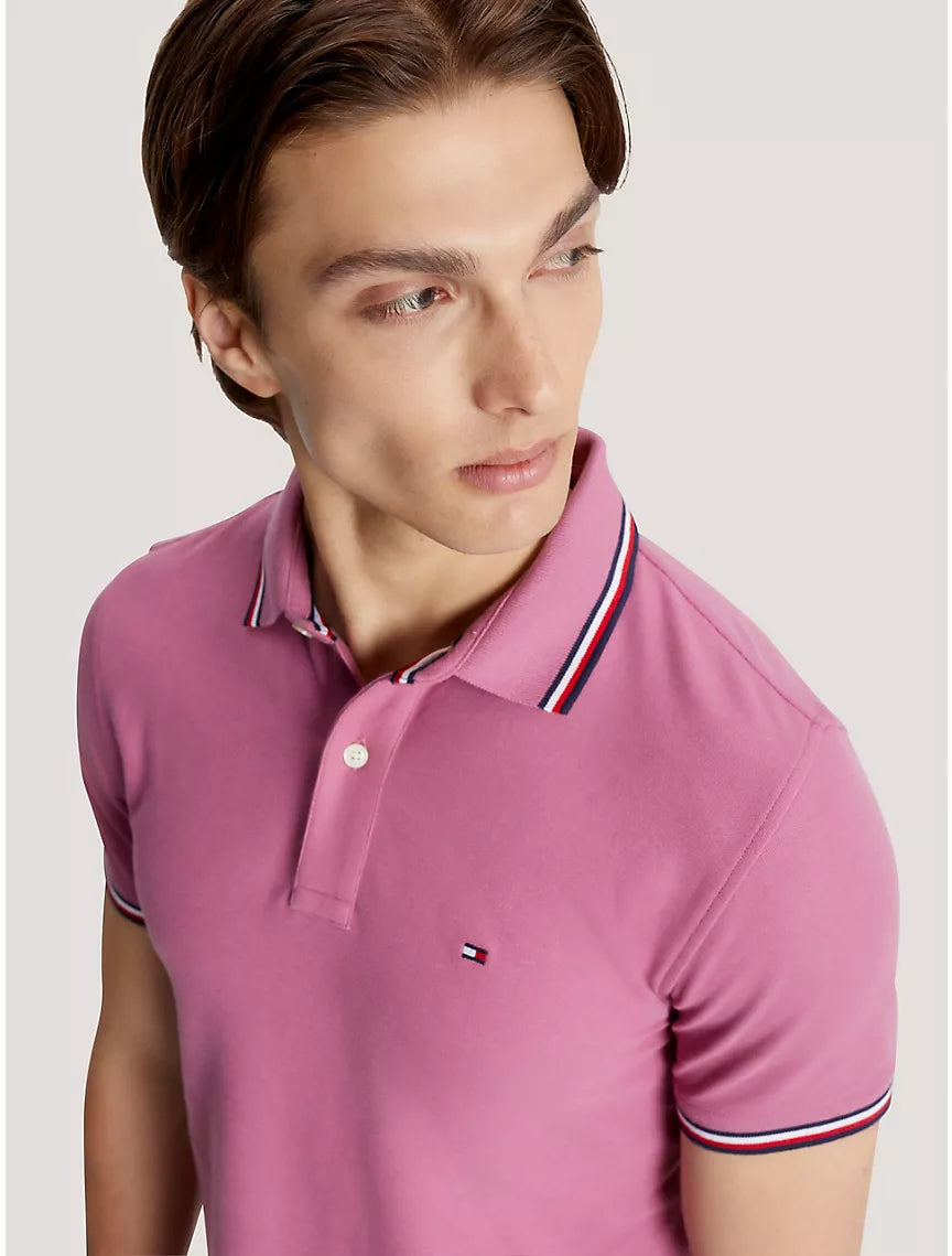 Tommy Hilfiger Regular Fit Tommy Wicking Polo - Rose Stain