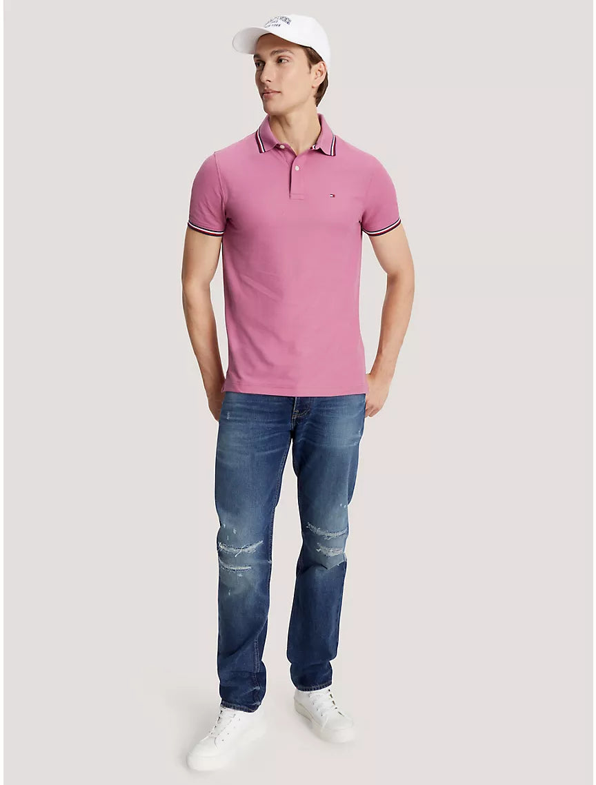 Tommy Hilfiger Regular Fit Tommy Wicking Polo - Rose Stain