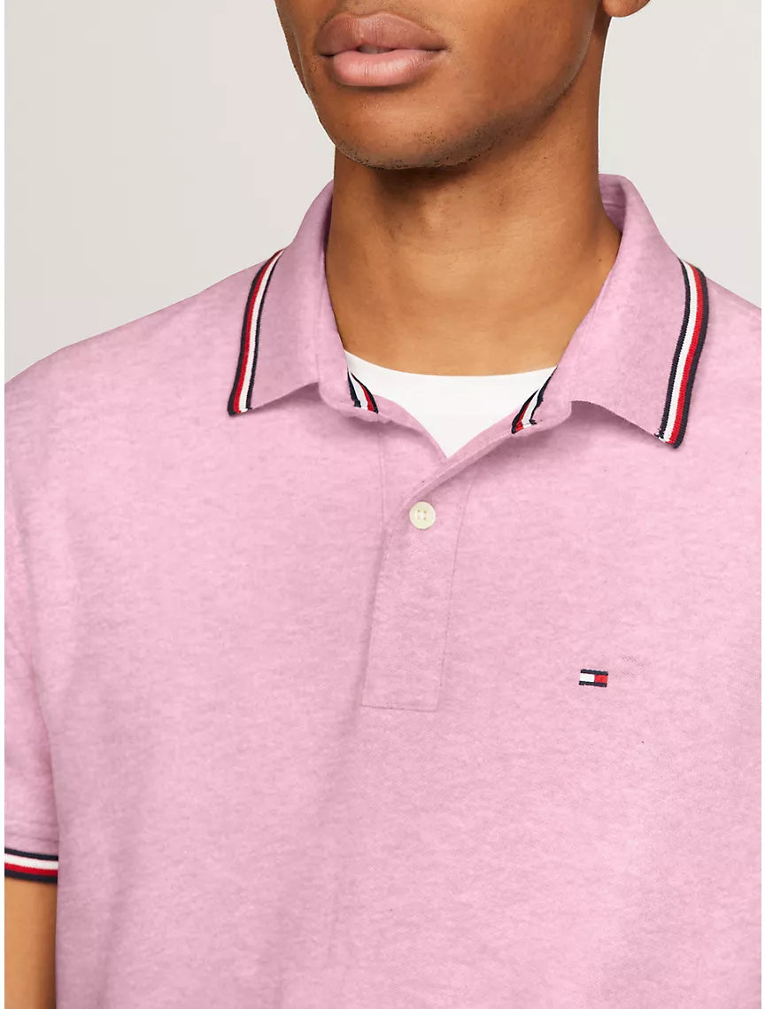 Tommy Hilfiger Regular Fit Tommy Wicking Polo - Pink Heather