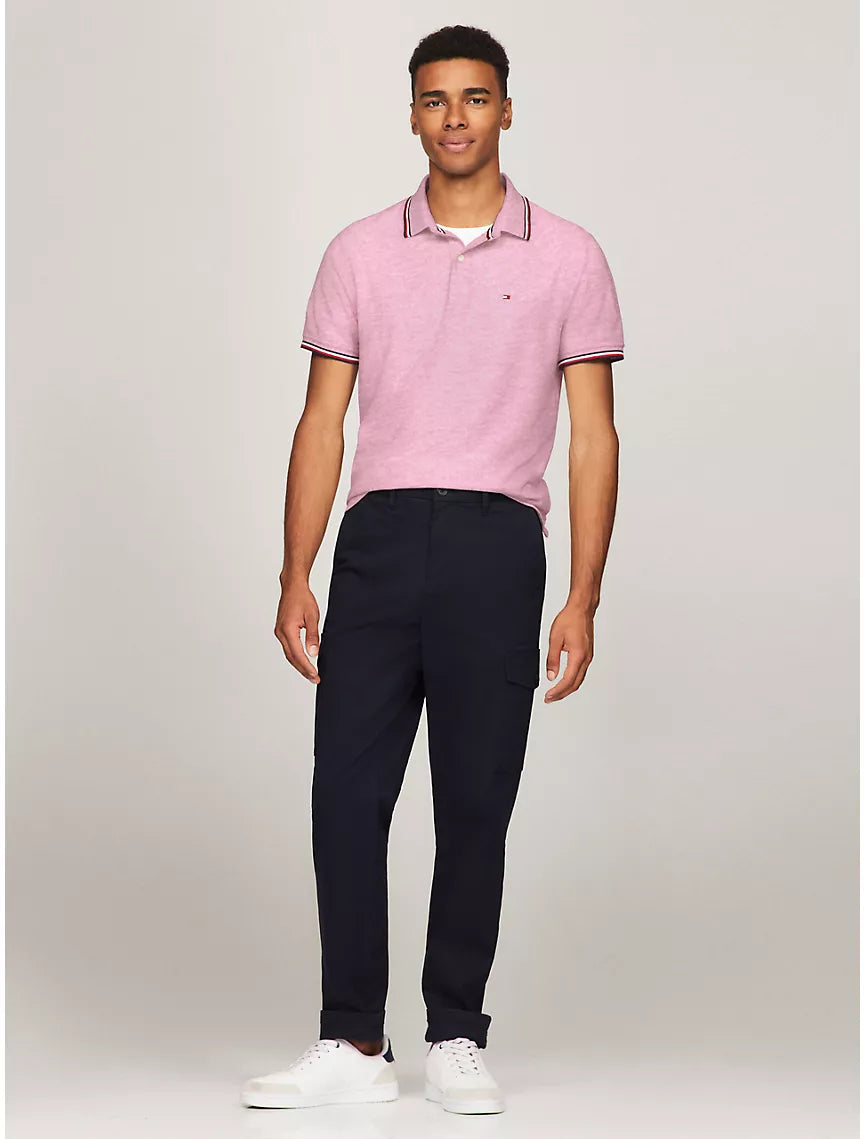 Tommy Hilfiger Regular Fit Tommy Wicking Polo - Pink Heather