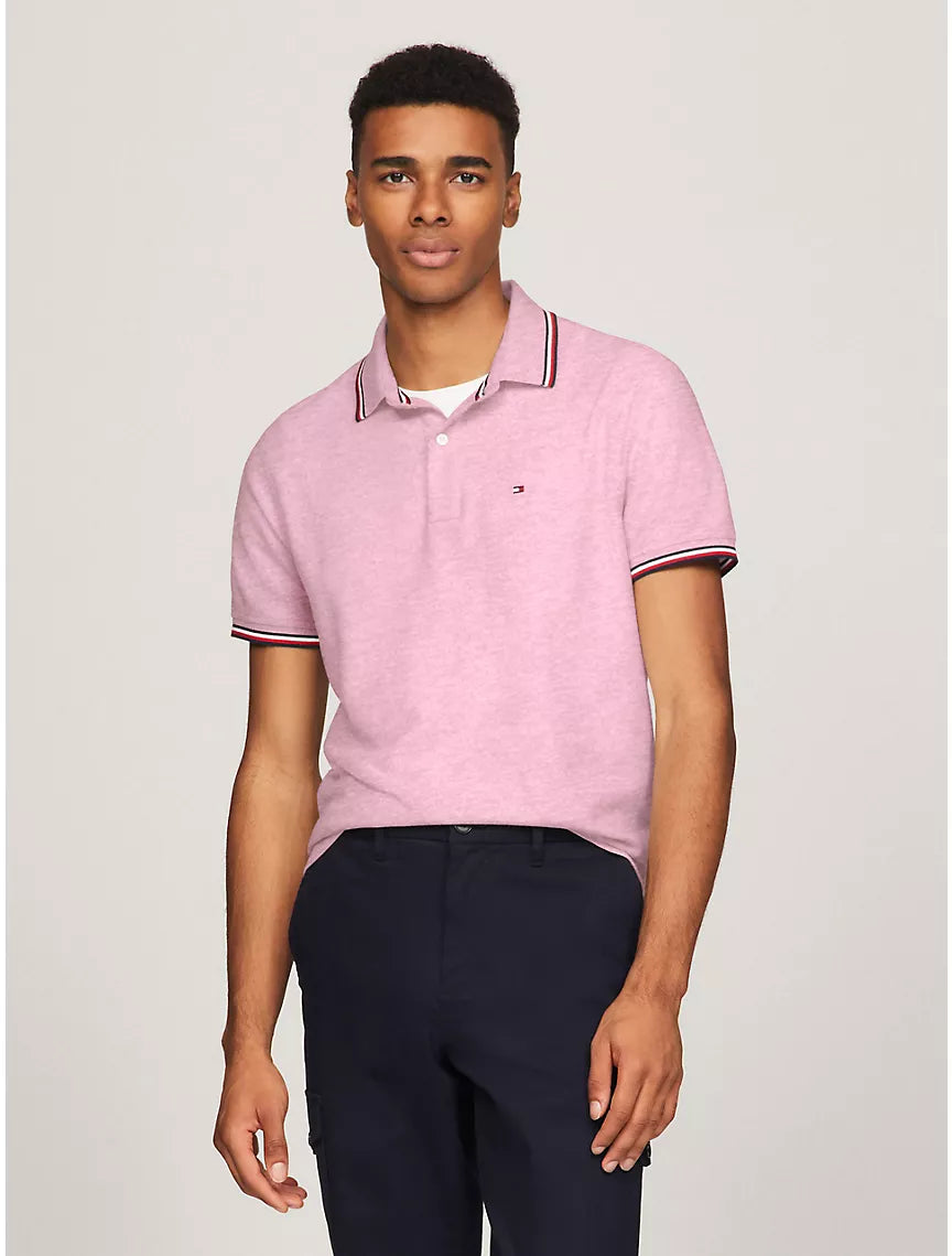 Tommy Hilfiger Regular Fit Tommy Wicking Polo - Pink Heather