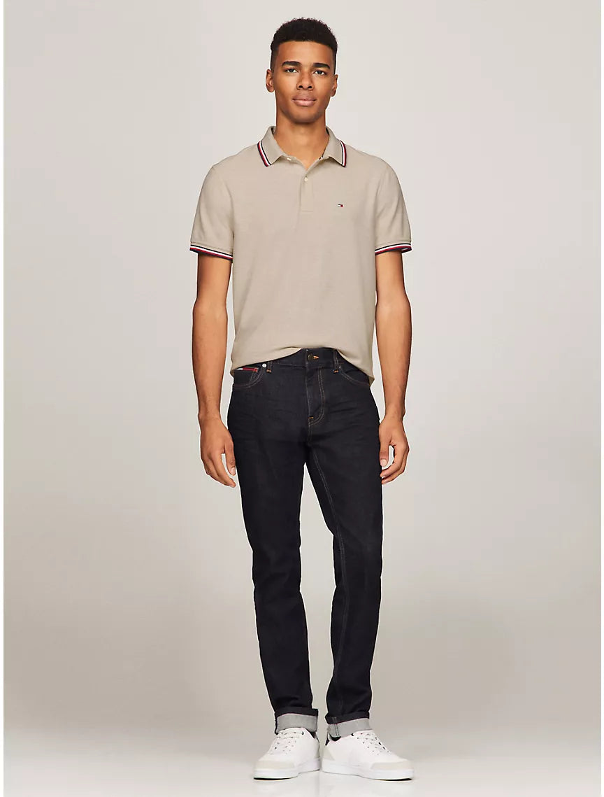 Tommy Hilfiger Regular Fit Tommy Wicking Polo - Stone