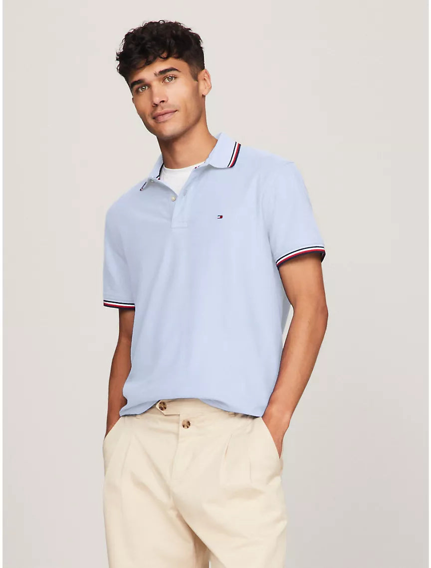 Tommy Hilfiger Regular Fit Tommy Wicking Polo - Breezy Blue