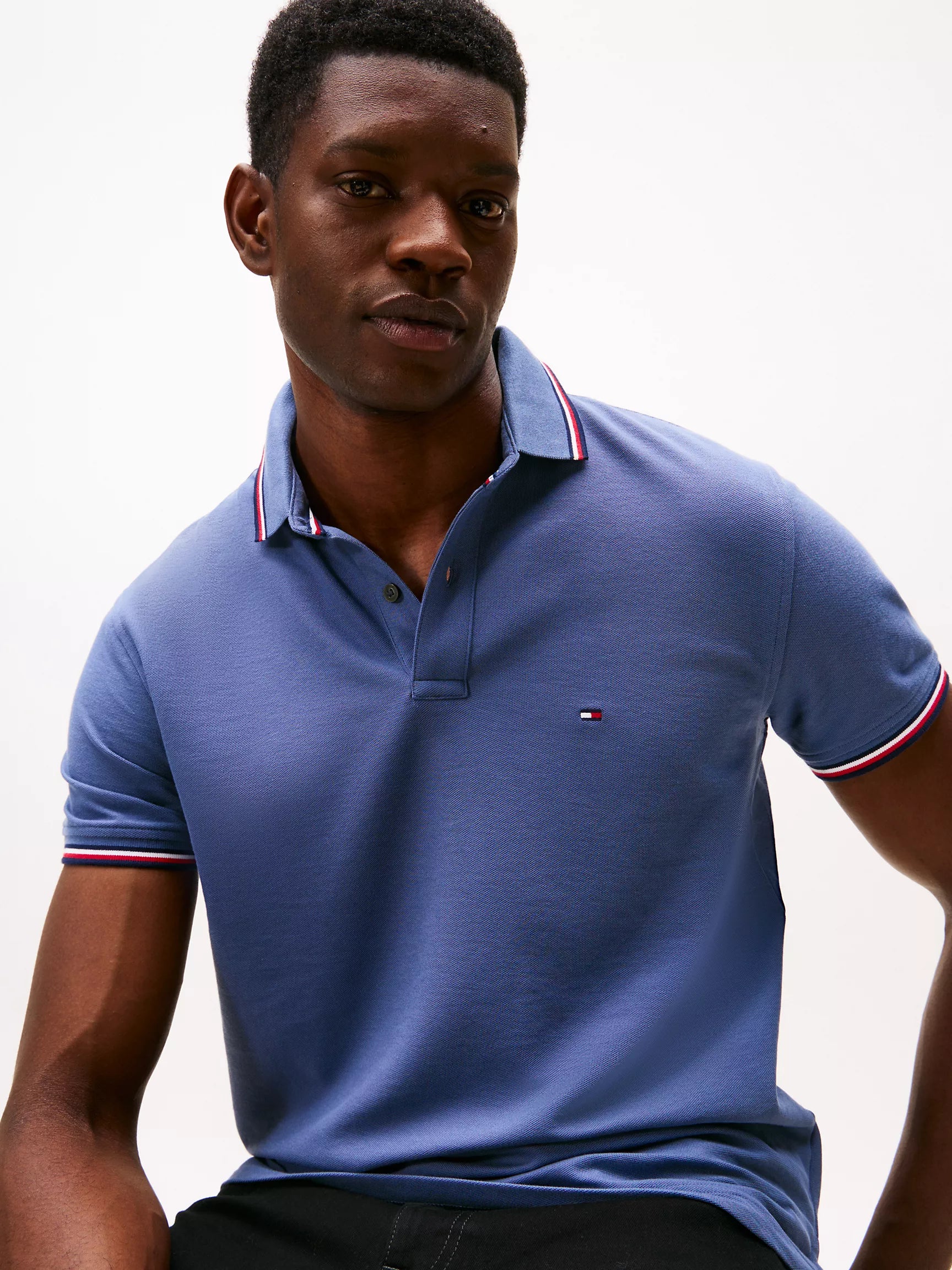 Tommy Mens' Regular Fit Tommy Wicking Polo/ Bank Blue