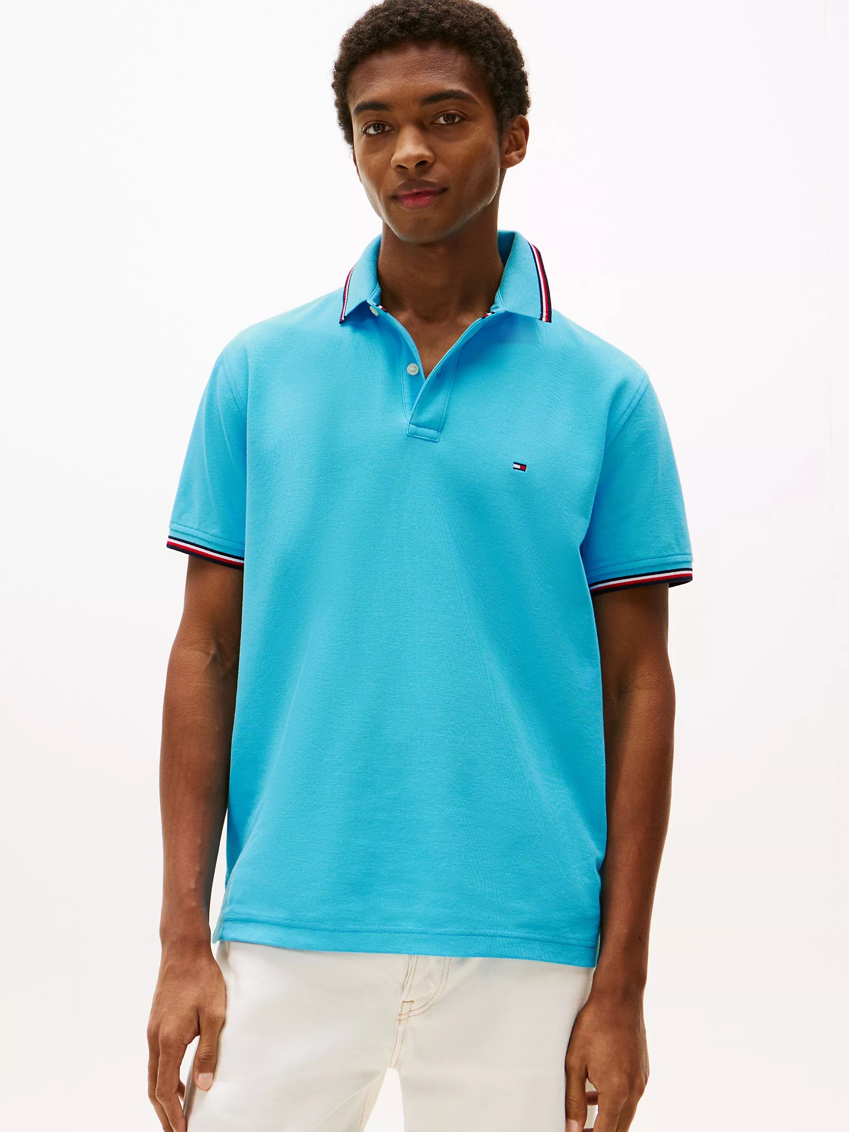 Mens' Regular Fit Tommy Wicking Polo/Seashore Blue