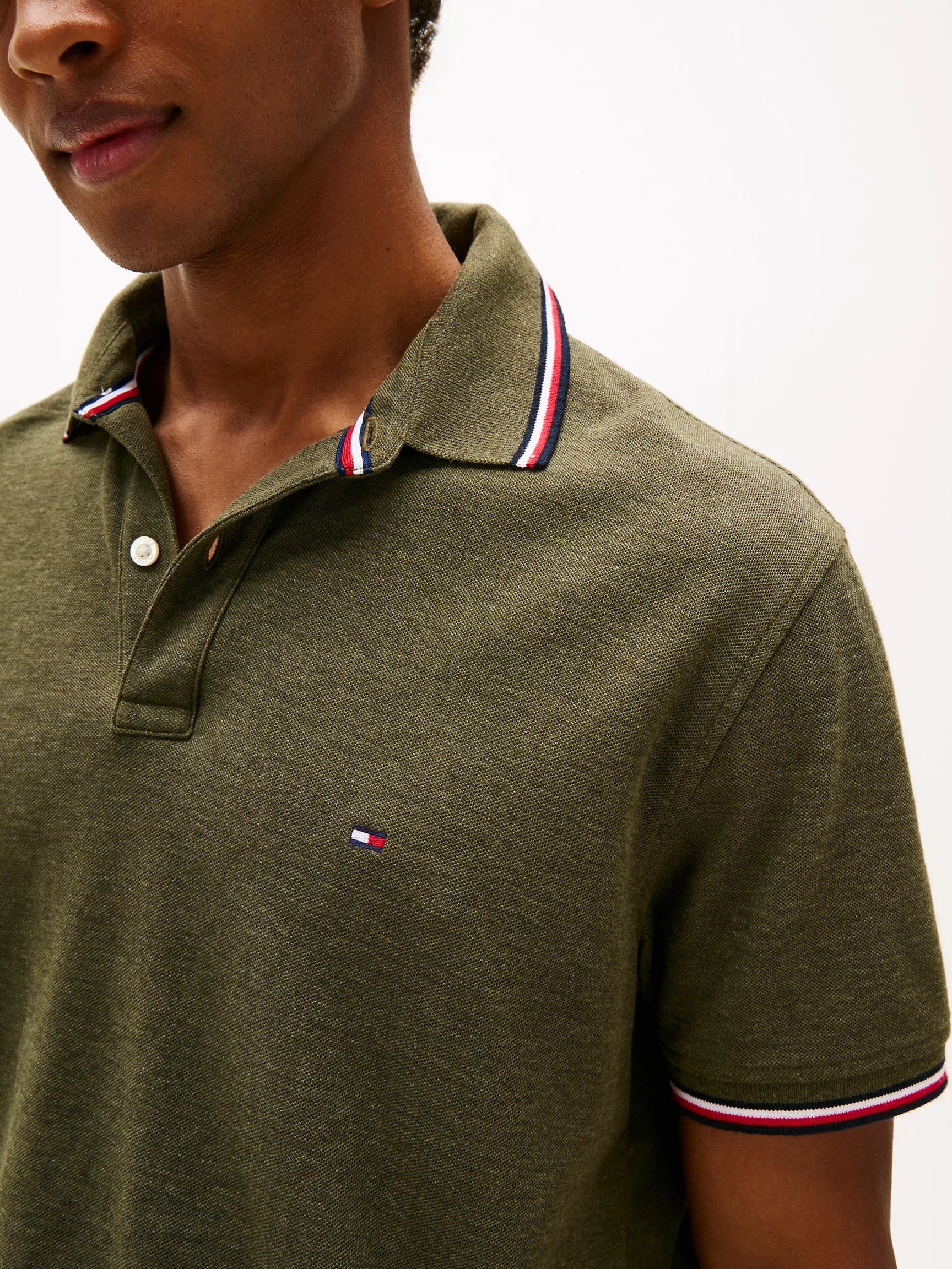 Tommy Mens' Regular Fit Tommy Wicking Polo/ Green Heather