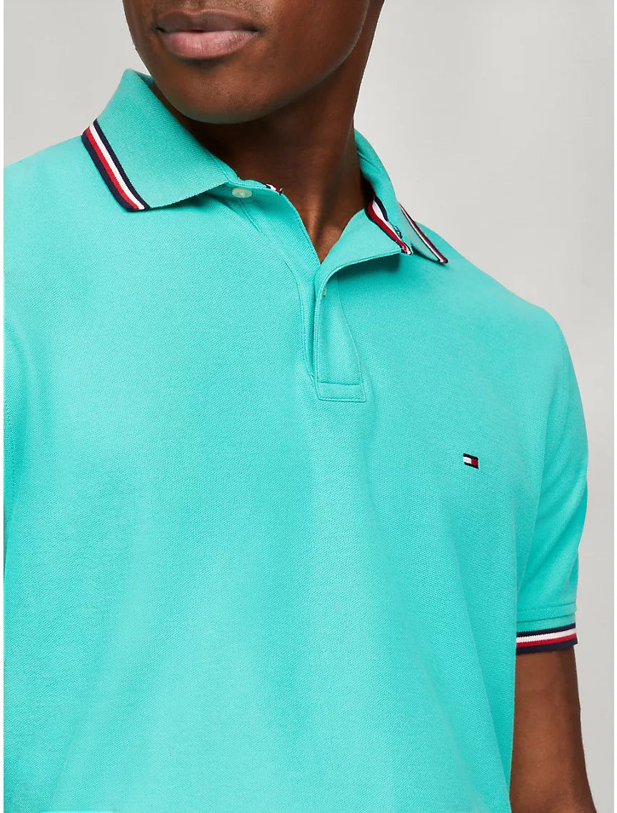 Tommy Hilfiger Regular Fit Tommy Wicking Polo - Water Garden