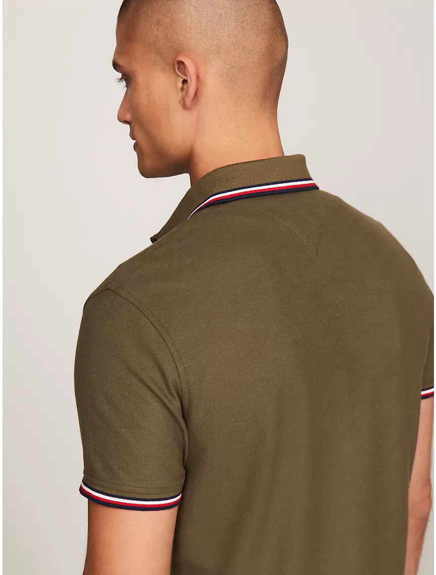 Tommy Hilfiger Regular Fit Tommy Wicking Polo - Army Green