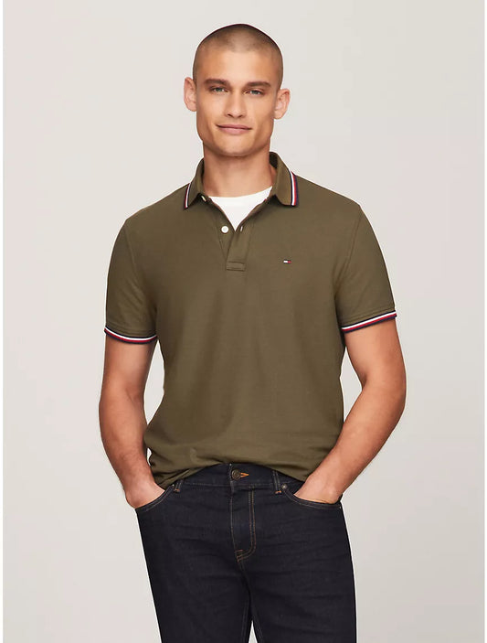 Tommy Hilfiger Regular Fit Tommy Wicking Polo - Army Green