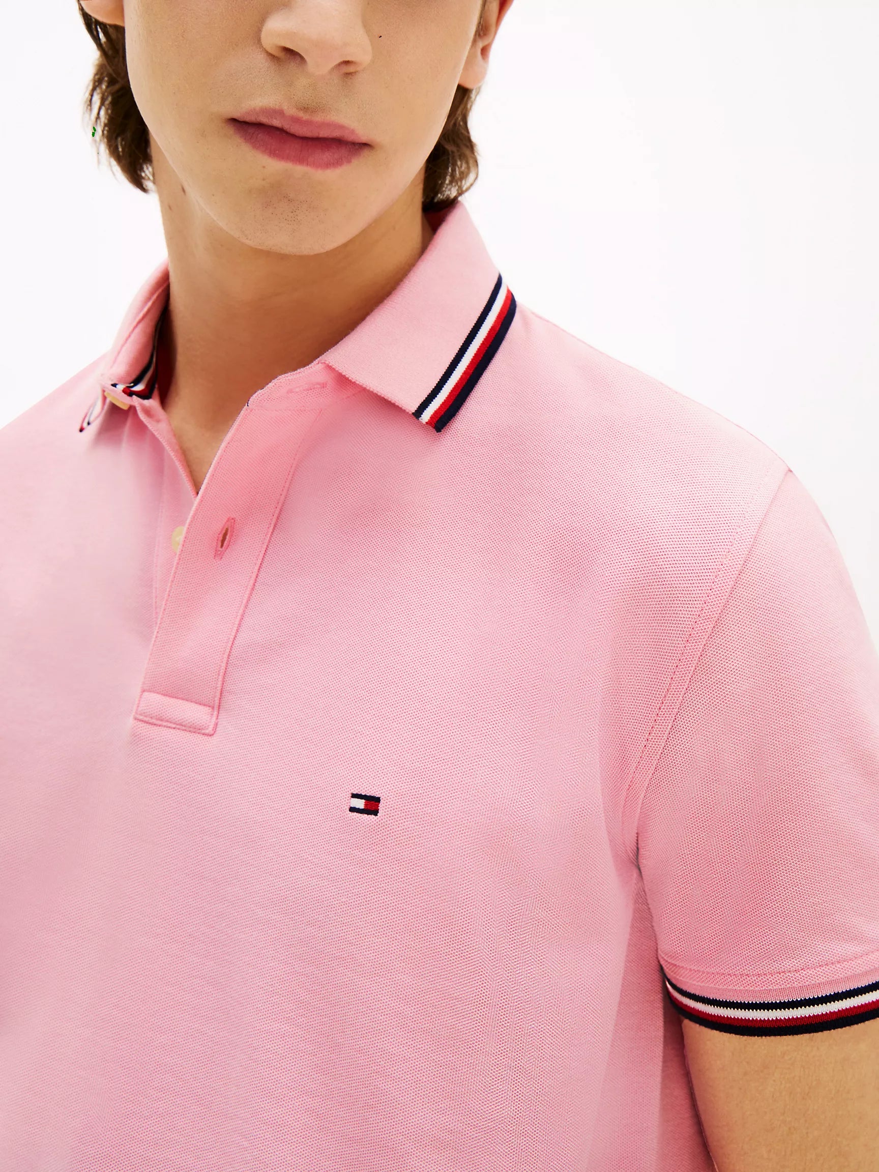 Tommy Mens' Regular Fit Tommy Wicking Polo/ Classic Pink