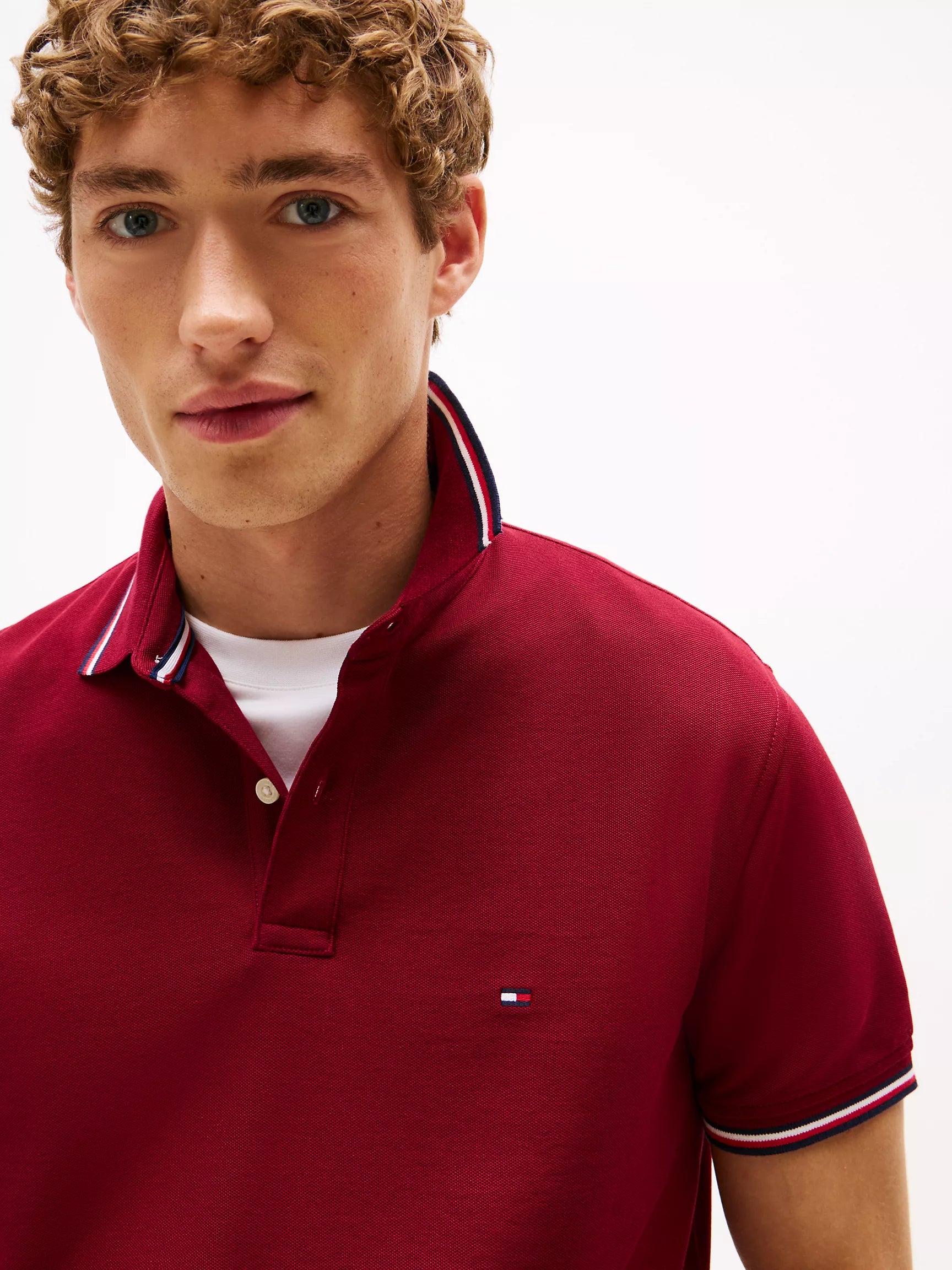 Tommy Mens' Regular Fit Tommy Wicking Polo/ Rouge