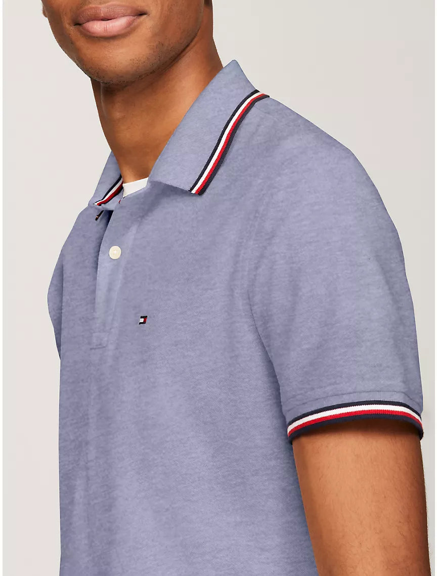 Tommy Hilfiger Regular Fit Tommy Wicking Polo - Medium Blue Heather