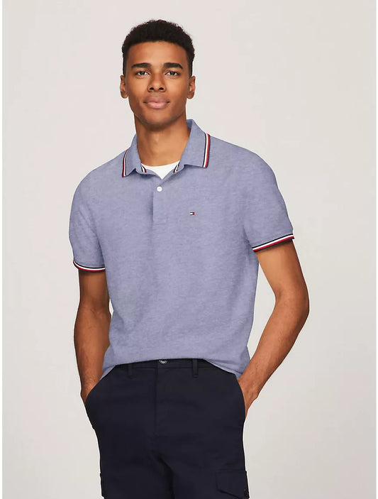 Tommy Hilfiger Regular Fit Tommy Wicking Polo - Medium Blue Heather