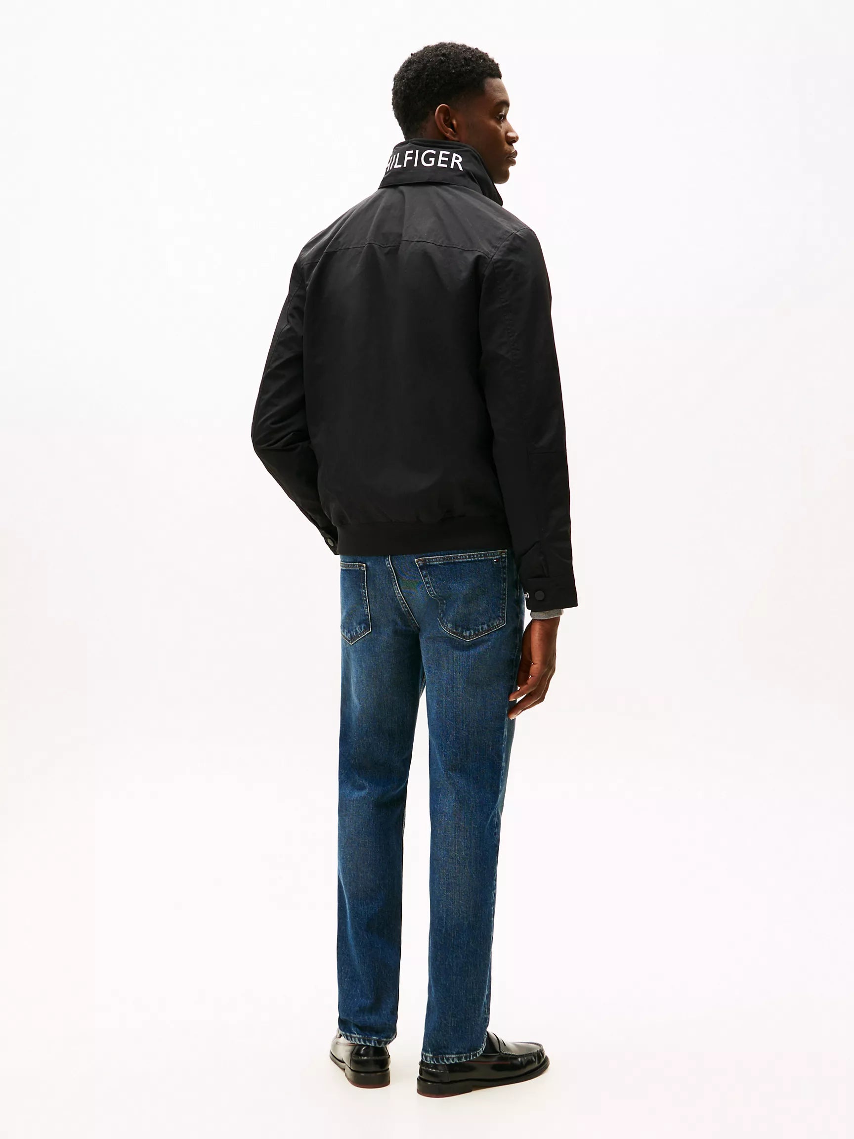 Tommy Mens' Water-Resistant Hooded Regatta Jacket Black