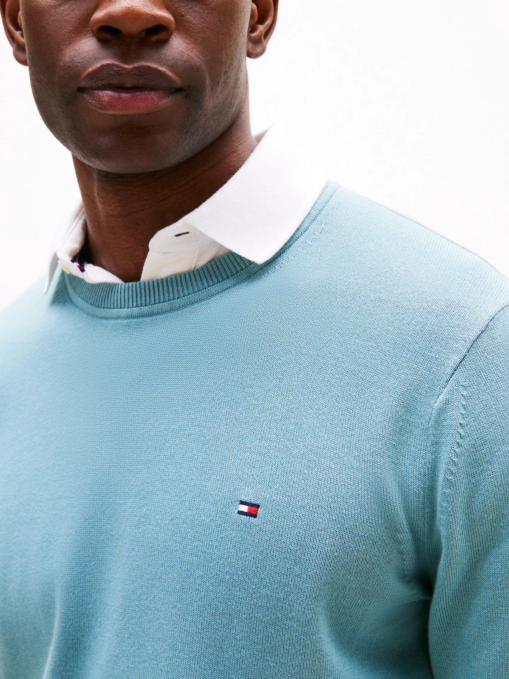 Tommy MENS' Classic Crewneck Sweater Smoky Blue