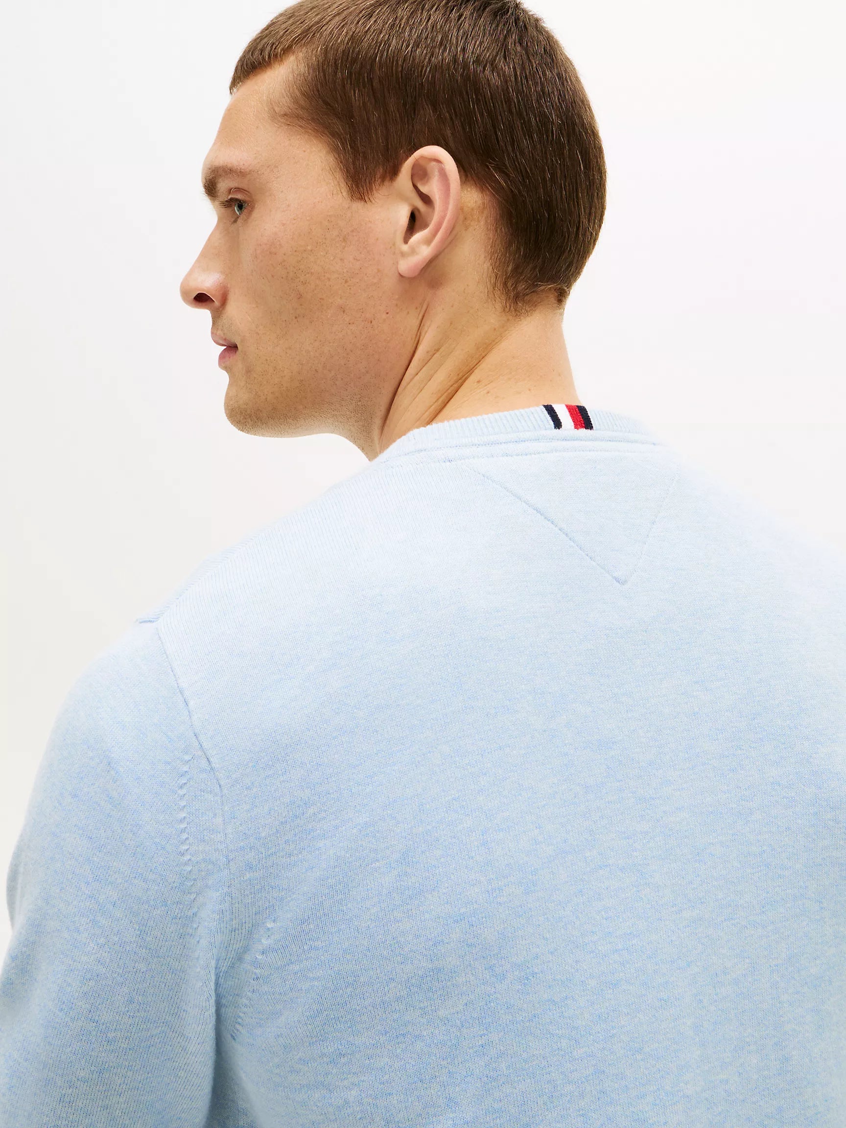 Tommy MENS' Classic Crewneck Sweater Breezy Blue