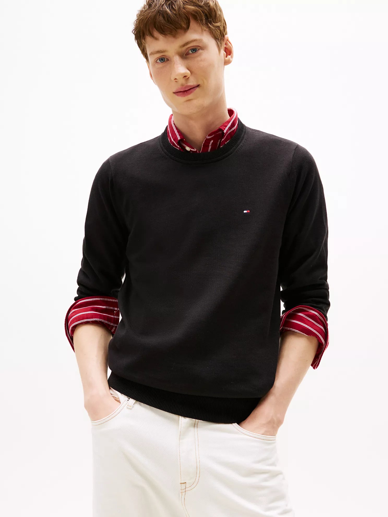 Tommy MENS' Classic Crewneck Sweater Black