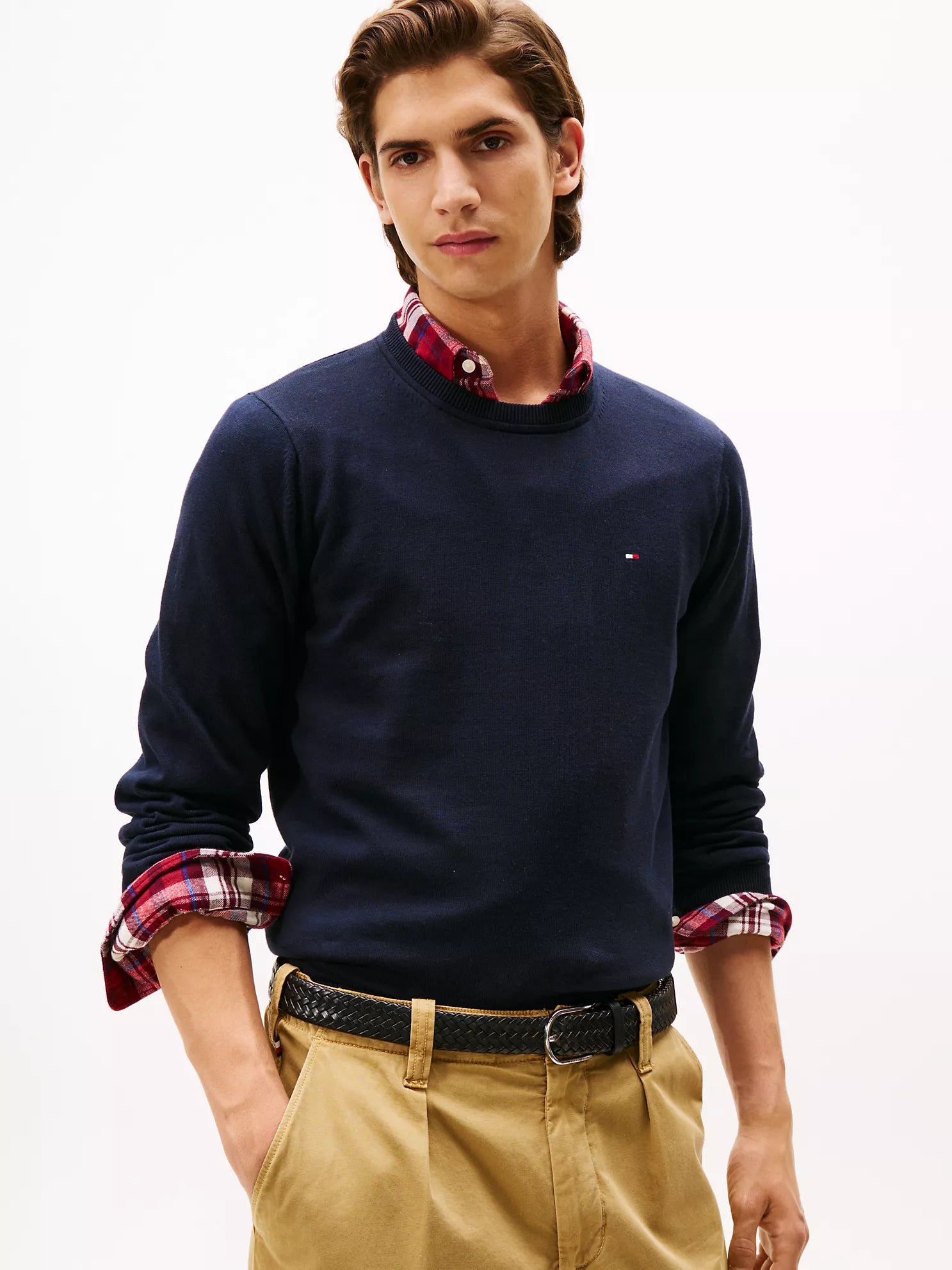 Tommy MENS' Classic Crewneck Sweater Navy