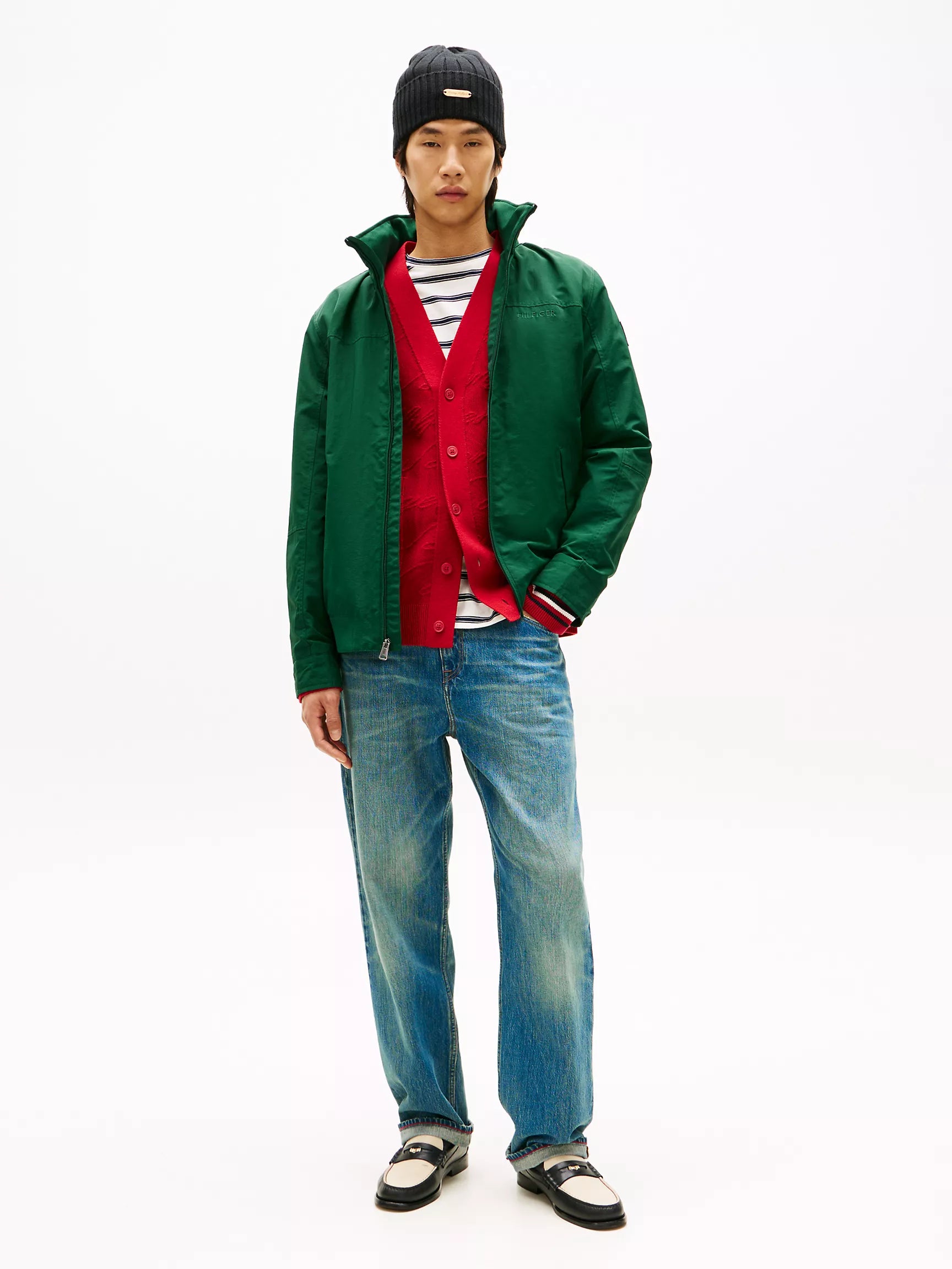 Tommy Mens' Water-Resistant Hooded Regatta Jacket Ornamental Green