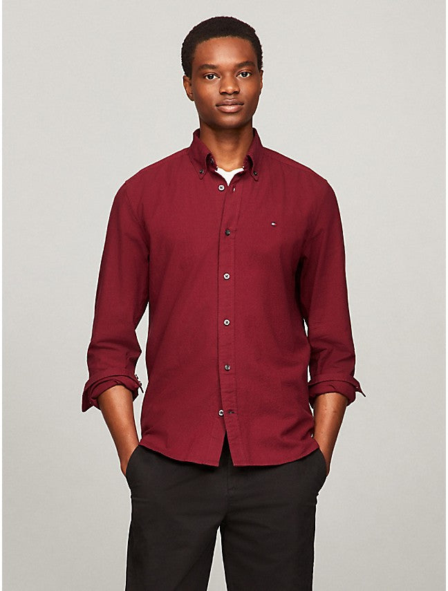 Tommy Mens' Regular Fit Corduroy Shirt/ DARK RED