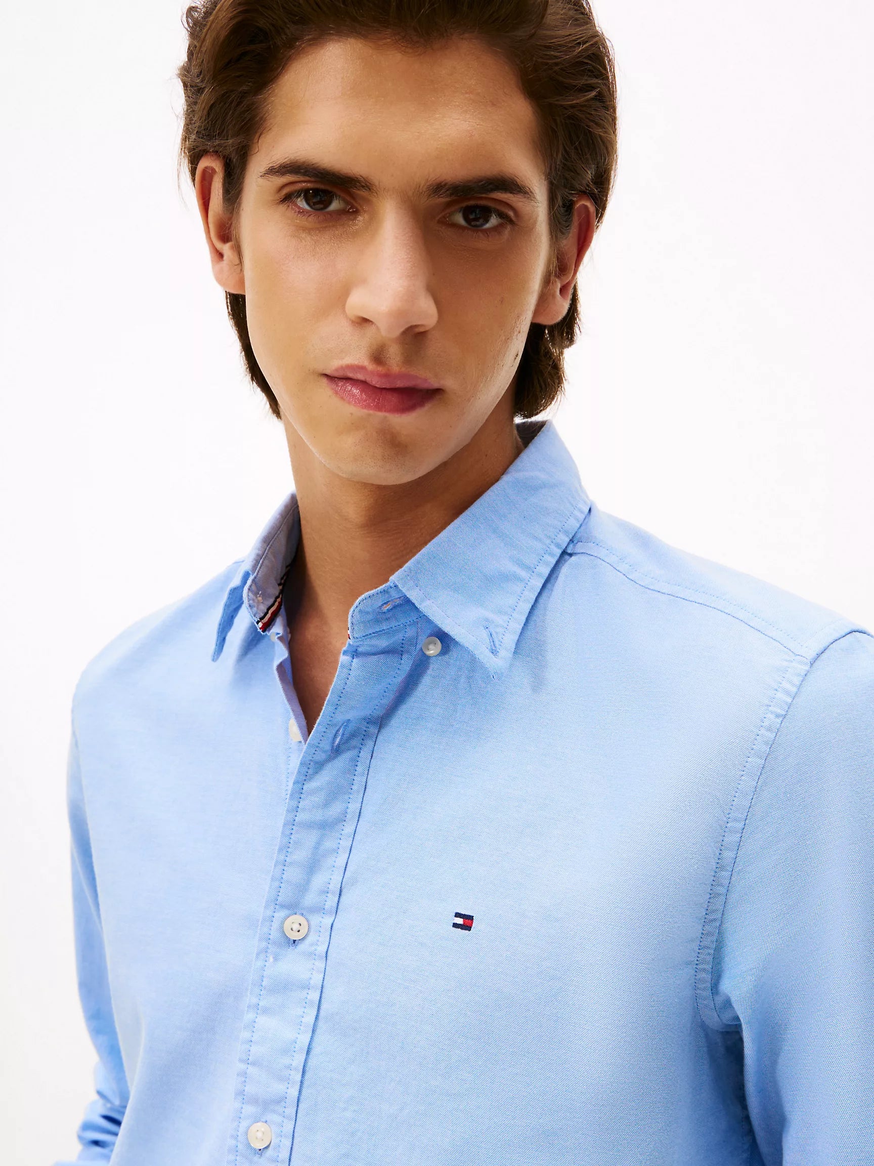 Tommy Mens' Regular Fit Stretch Oxford Shirt/ Provence