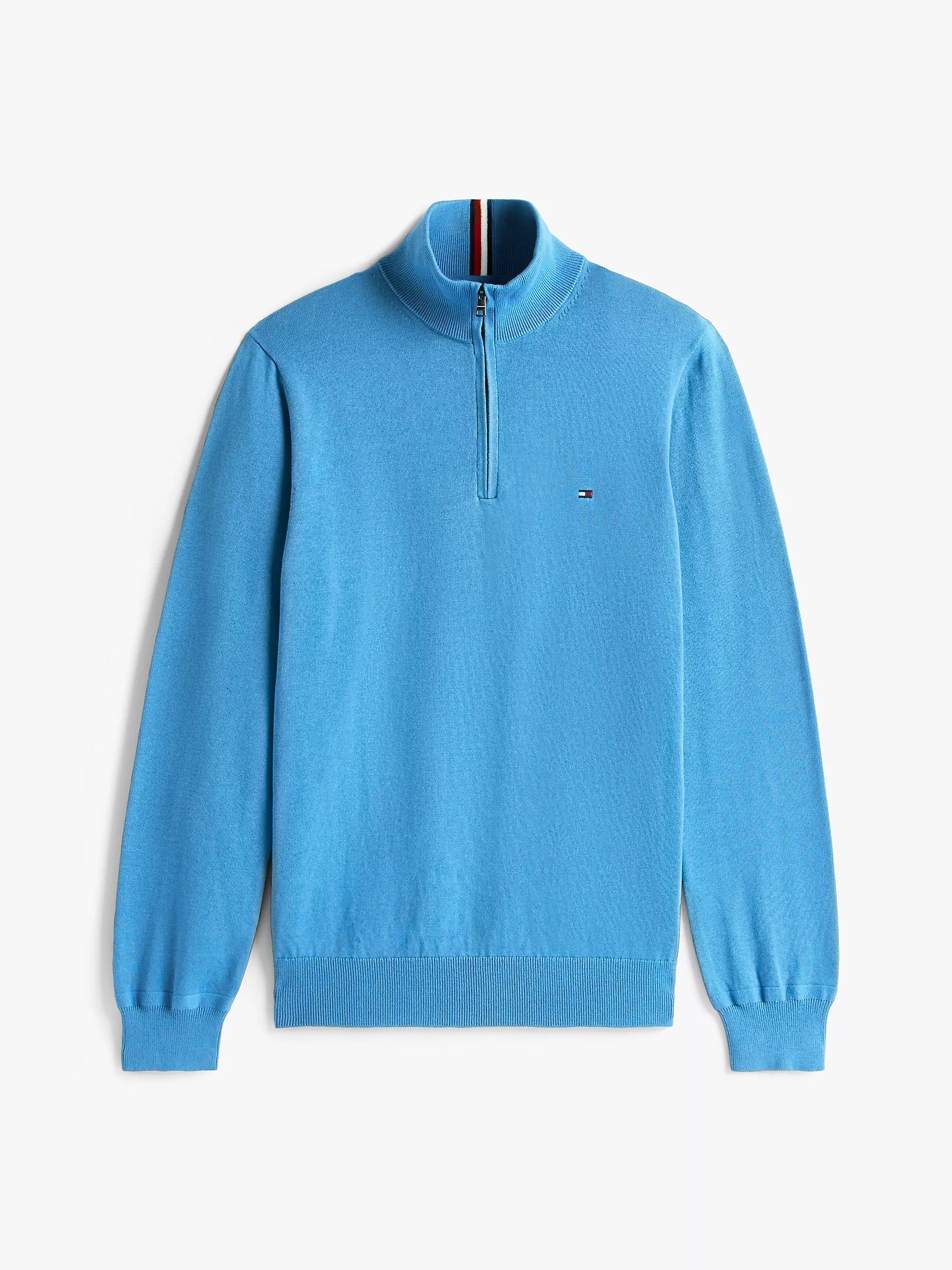 Tommy MENS' Classic Quarter-Zip Sweater Dusty Indigo