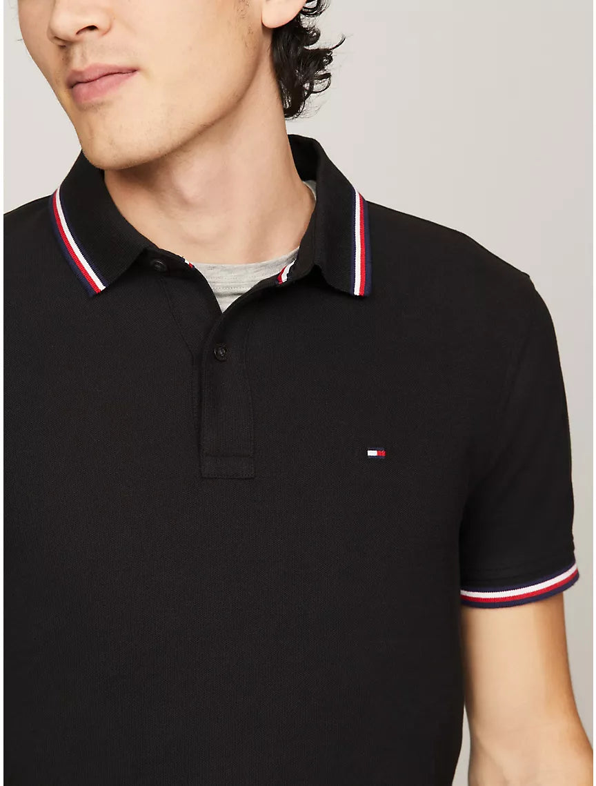 Tommy Hilfiger Regular Fit Tommy Wicking Polo - Black