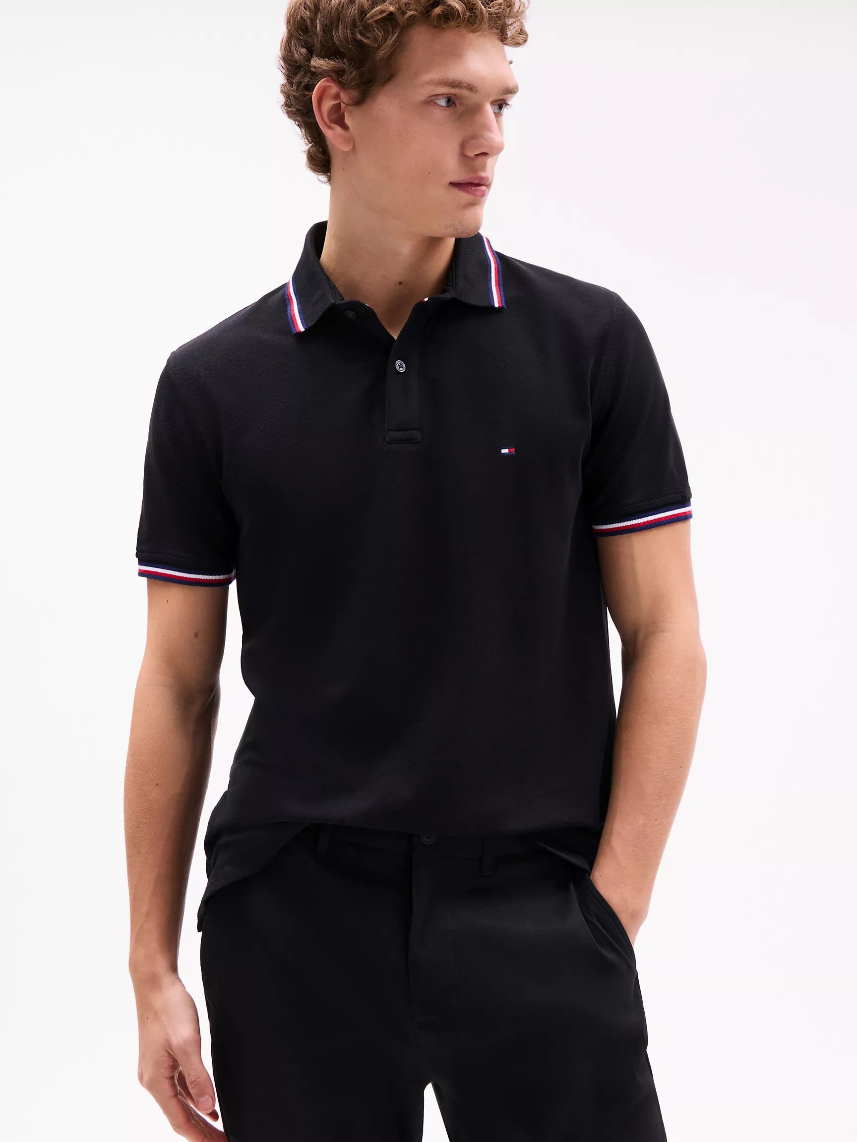 Mens' Regular Fit Tommy Wicking Polo/BLACK
