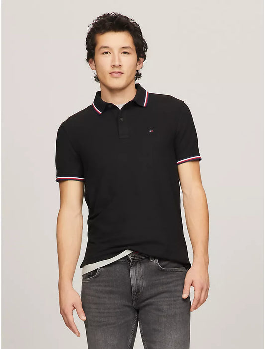 Tommy Hilfiger Regular Fit Tommy Wicking Polo - Black