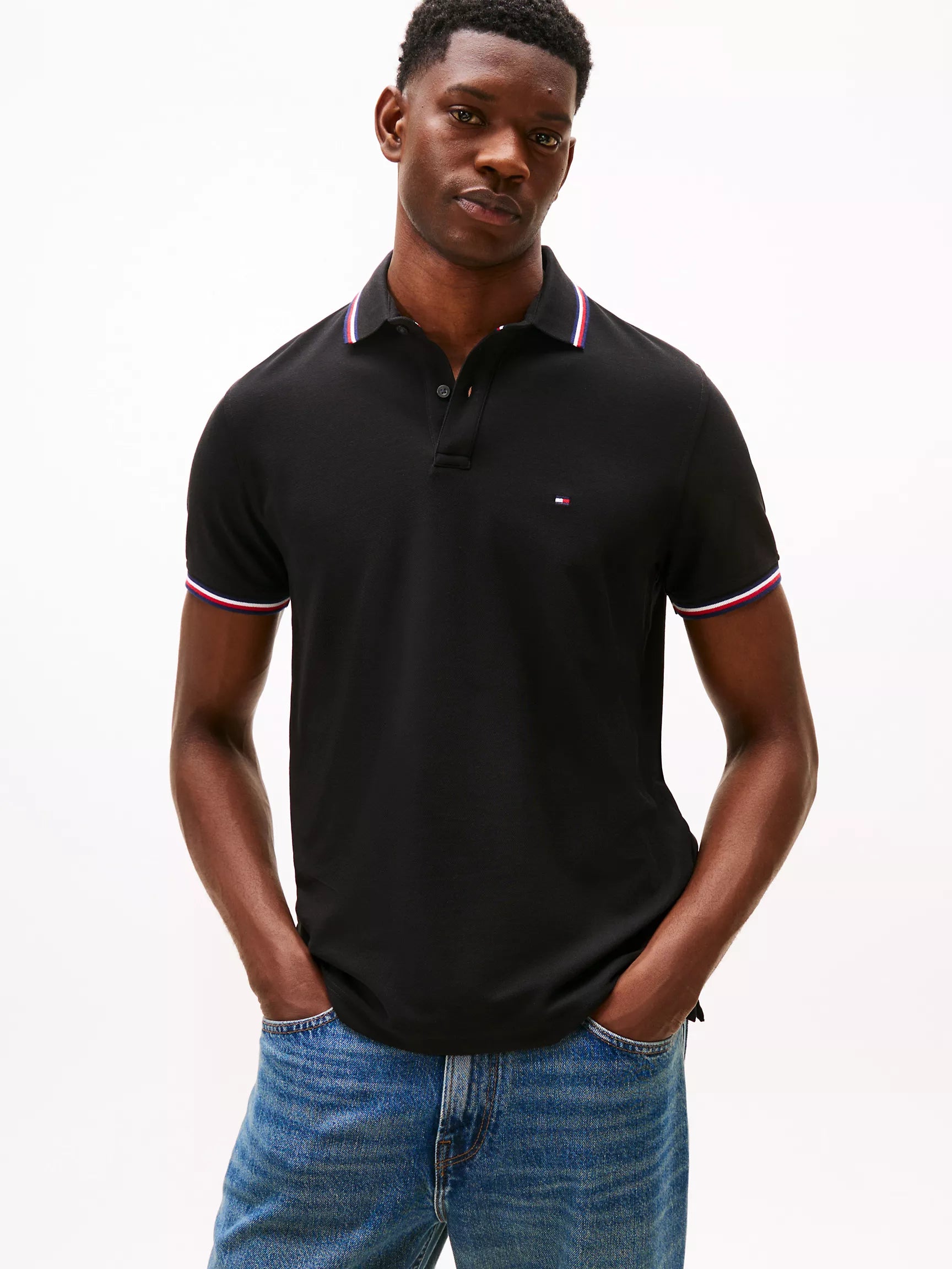 Tommy Mens' Regular Fit Tommy Wicking Polo/ Black