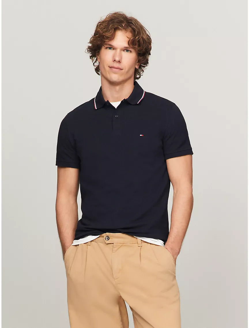 Tommy Hilfiger Regular Fit Tommy Wicking Polo - Navy