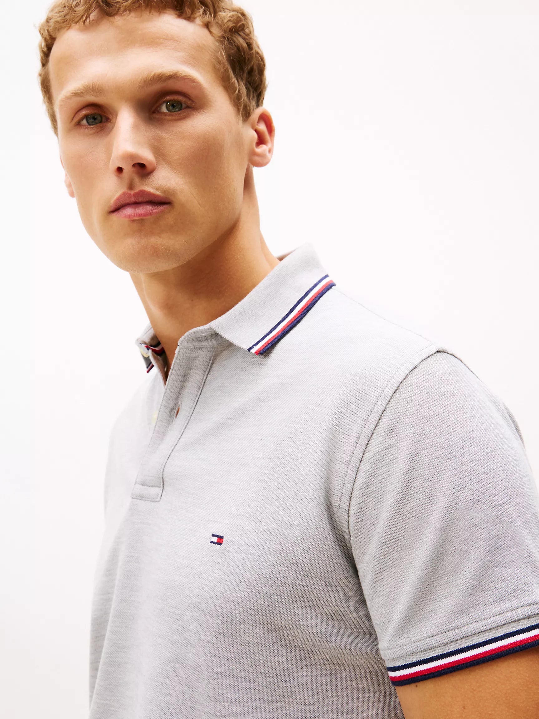 Tommy Mens' Regular Fit Tommy Wicking Polo/ Light Grey Heather