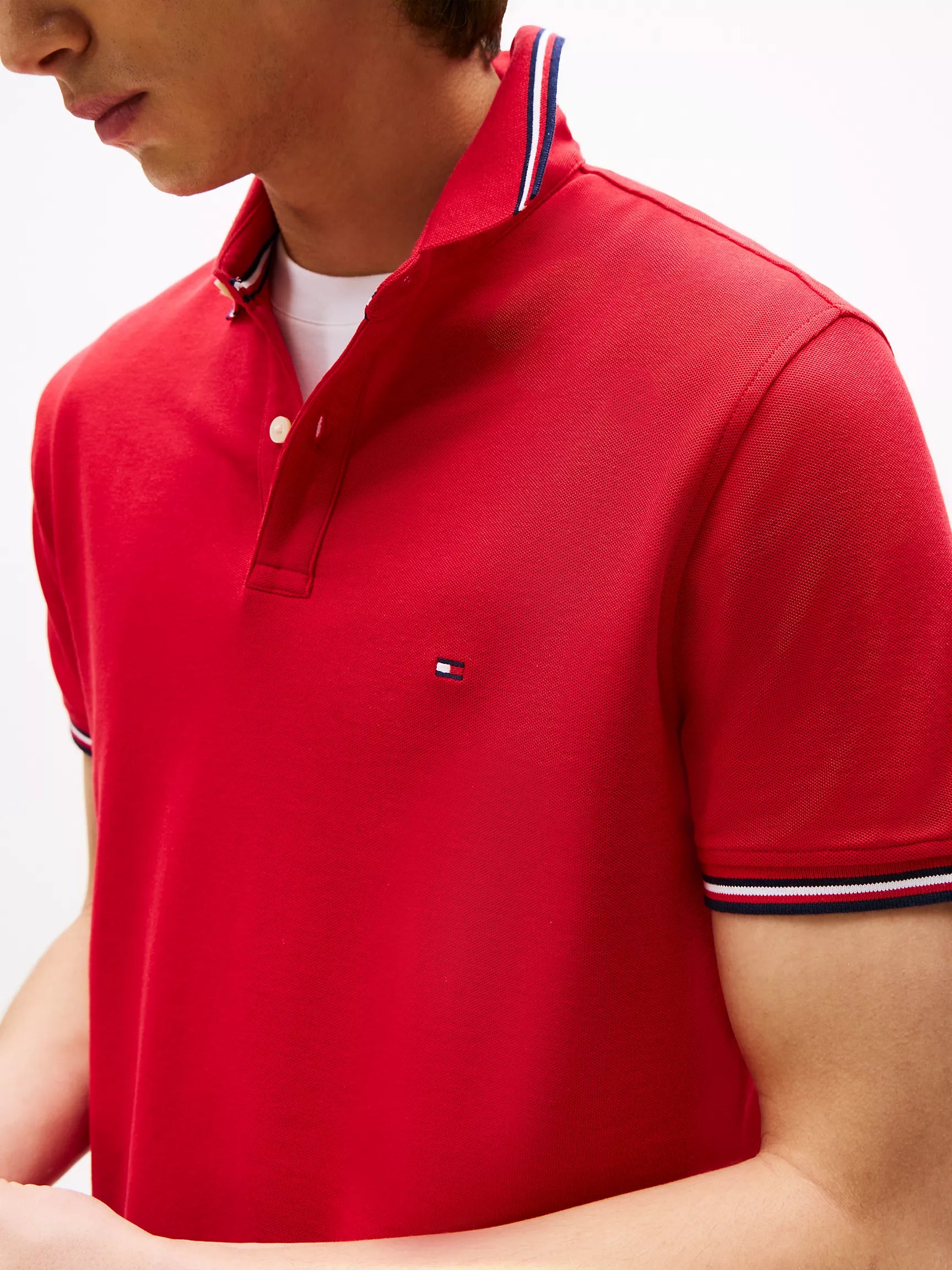 Tommy Mens' Regular Fit Tommy Wicking Polo/ Primary Red