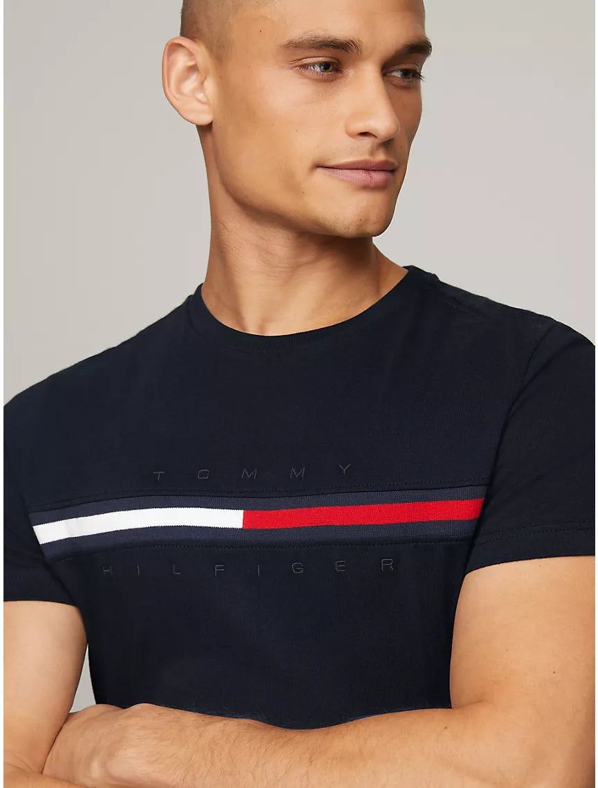 Tommy Hilfiger Flag Logo T-Shirt - Black